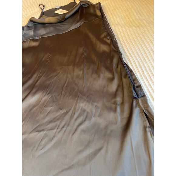 NWT POL Whimsy Goth Silky Spaghetti Strap Draped Neck Midi Black Slip Dress Med - Picture 14 of 16